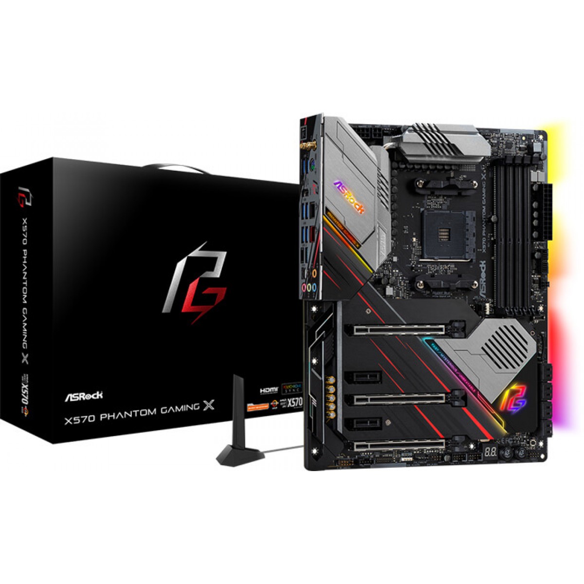 Placa Mãe ASRock X570 Phantom Gaming X Wifi, Chipset X570, AMD AM4, ATX, DDR4, 90-MXBAN0-A0UAYZ