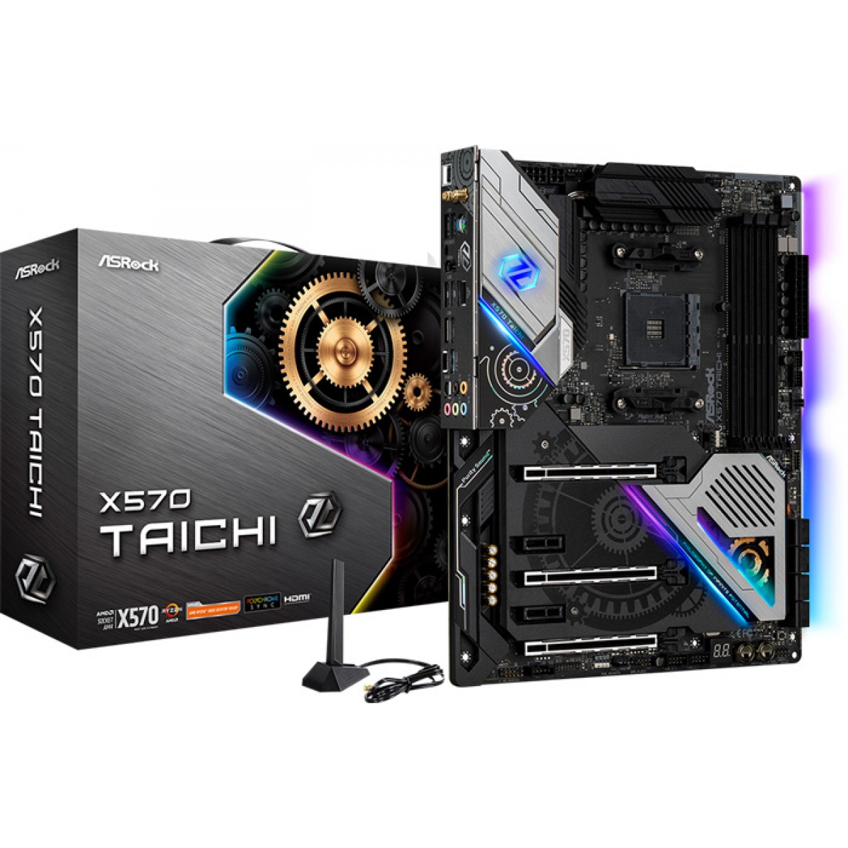 Placa Mãe ASRock X570 Taichi Wifi, Chipset X570, AMD AM4, ATX, DDR4 - Open Box