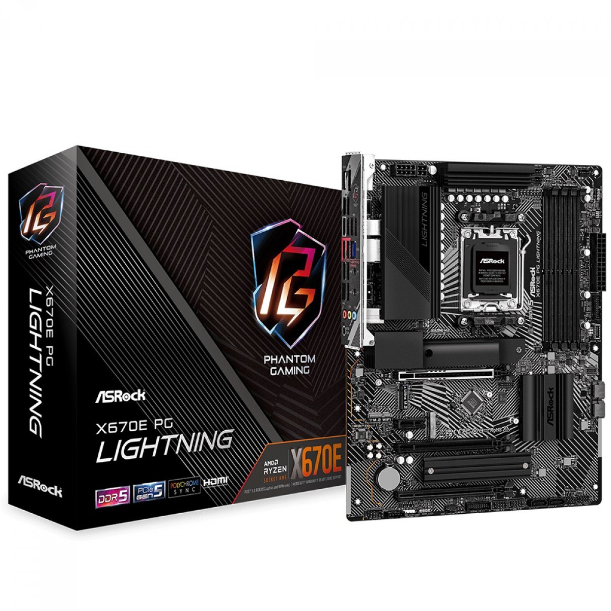 Placa Mãe ASRock X670E PG Lightning, Chipset X670, AMD AM5, ATX, DDR5 - OPEN BOX