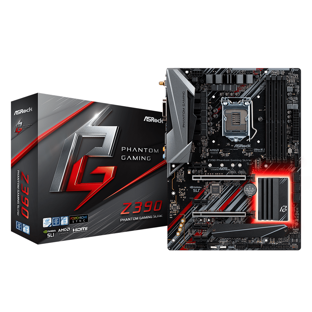 Placa Mãe Asrock Z390 Phantom Gaming SLI/ac, Chipset Z390, Intel LGA 1151, ATX, DDR4