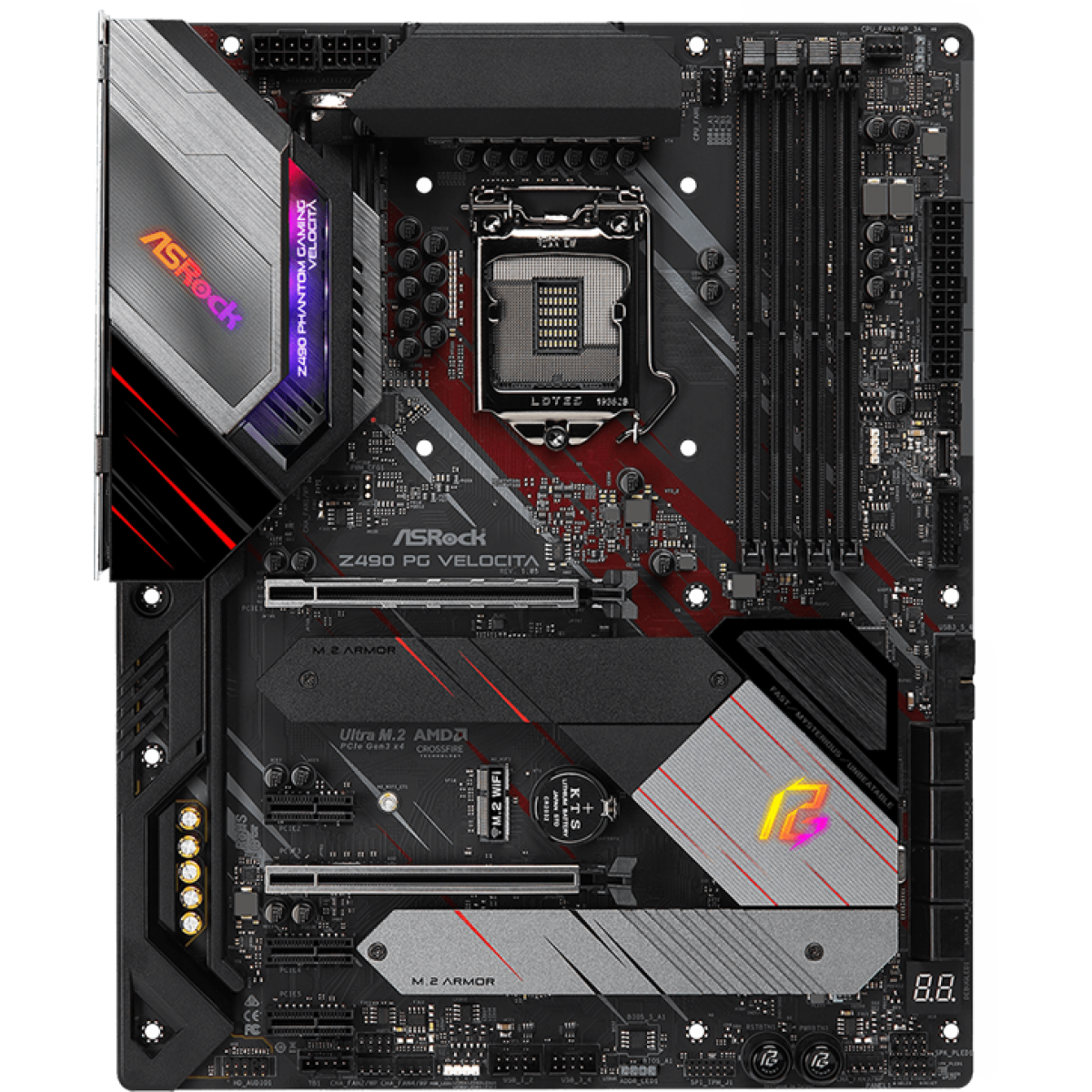 Placa Mãe AsRock Z490 PG Velocita, Chipset Z490, Intel LGA1200, ATX, DDR4