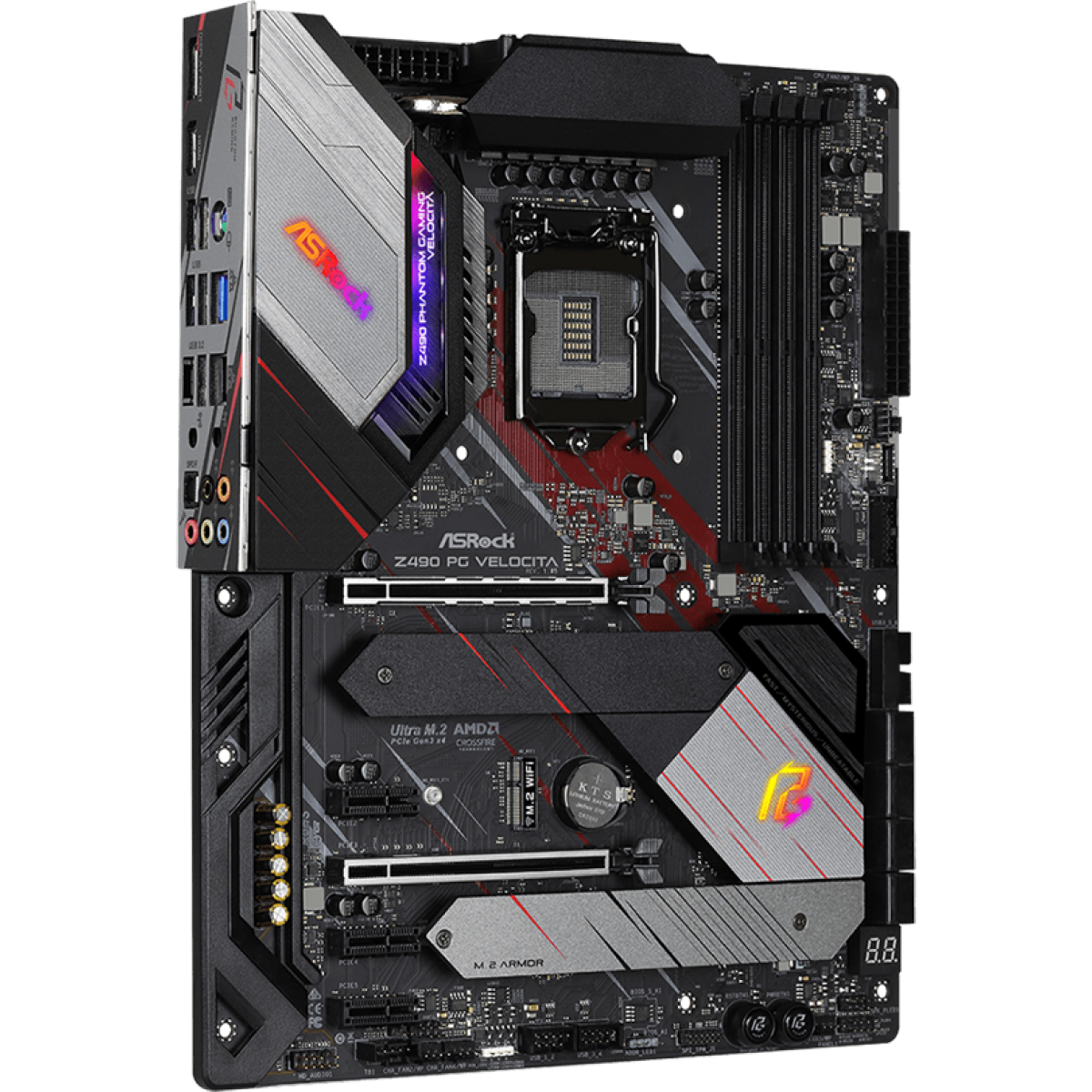 Placa Mãe AsRock Z490 PG Velocita, Chipset Z490, Intel LGA1200, ATX, DDR4