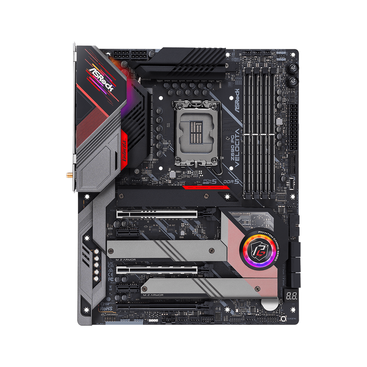 Placa Mãe ASRock Z690 PG VELOCITA, WIFI,  Chipset Z690, Intel LGA 1700, ATX, DDR5