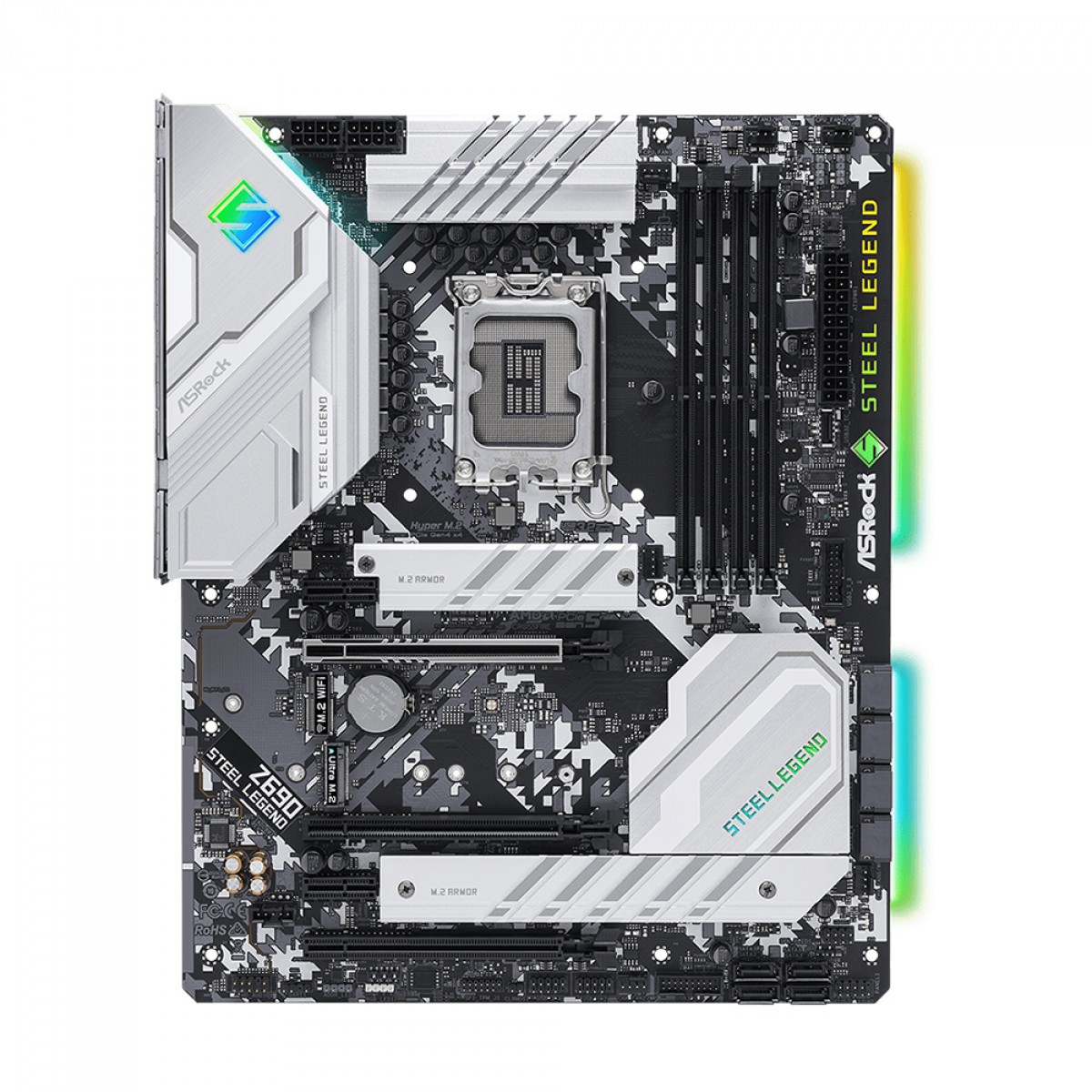 Placa Mãe AsRock Z690 Steel Legend, Chipset Z690, Intel LGA 1700, ATX, DDR4, 90-MXBH00-A0UAYZ