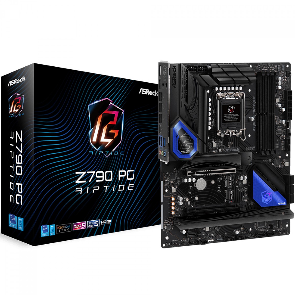 Placa Mãe ASRock Z790 PG Riptide, Chipset Z790, LGA 1700, ATX.