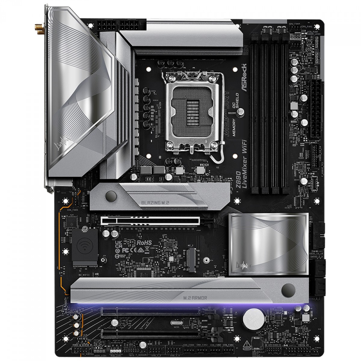 Placa Mãe ASRock Z890 Livemixer WiFi, Chipset Z890, Intel LGA 1851, ATX, DDR5