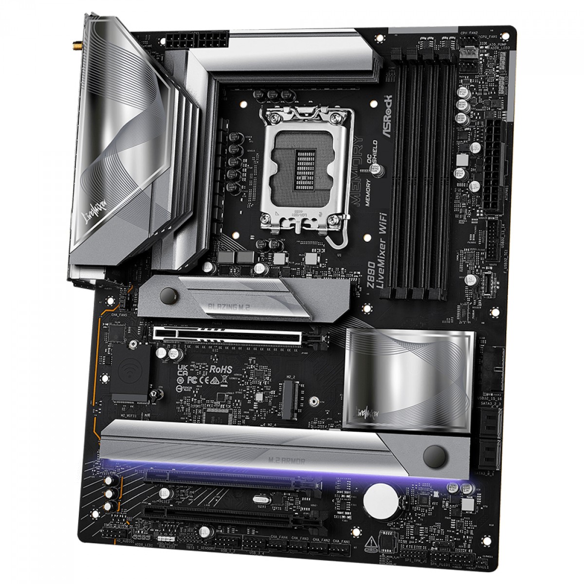Placa Mãe ASRock Z890 Livemixer WiFi, Chipset Z890, Intel LGA 1851, ATX, DDR5