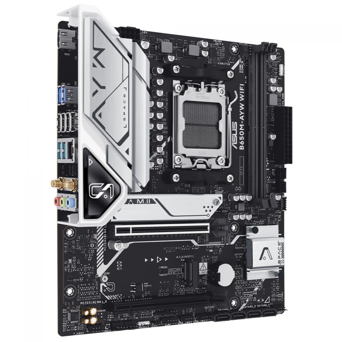Placa Mãe Asus B650M-AYW WIFI, Chipset B650, AMD AM5, mATX, DDR5, 90MB1KI0-M0EAY0