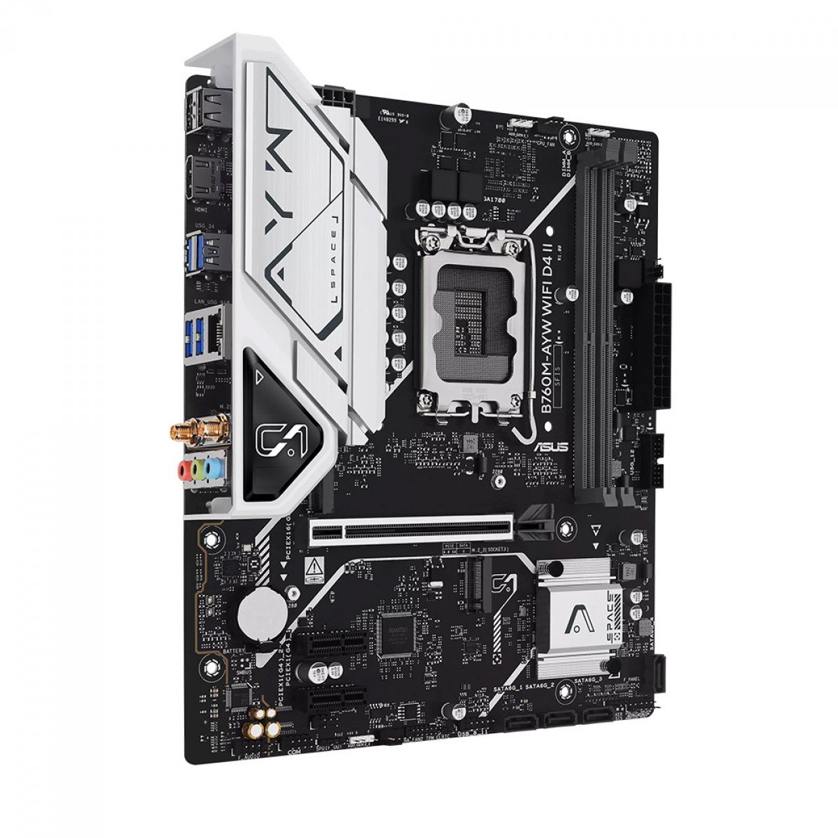 Placa Mãe Asus B760M-AYW WIFI D4 II, Chipset B760, Intel LGA 1700, mATX, DDR4, 90MB1MG0-M0EAY0