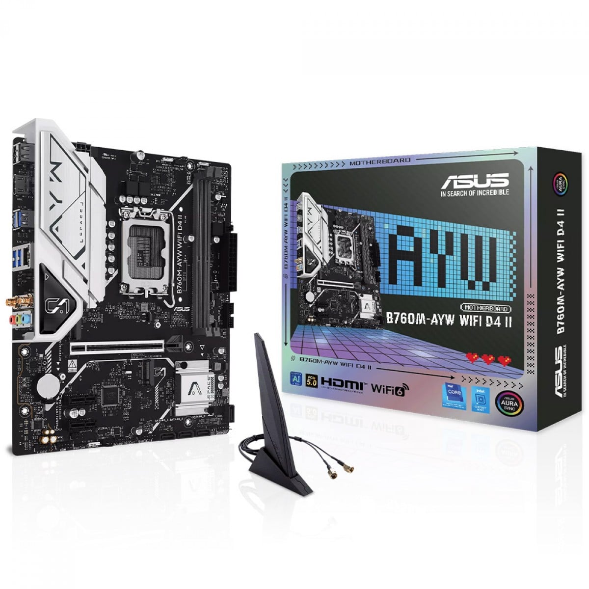 Placa Mãe Asus B760M-AYW WIFI D4 II, Chipset B760, Intel LGA 1700, mATX, DDR4, 90MB1MG0-M0EAY0