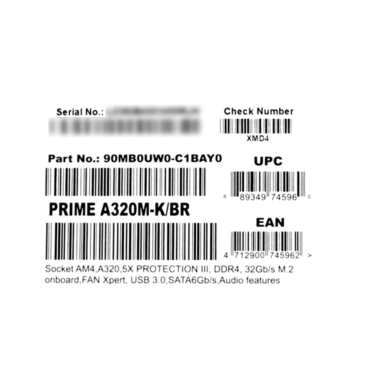 Placa Mãe Asus Prime A320M-K/BR, Chipset A320, AMD AM4, mATX, DDR4, 90MB0UW0-C1BAY0