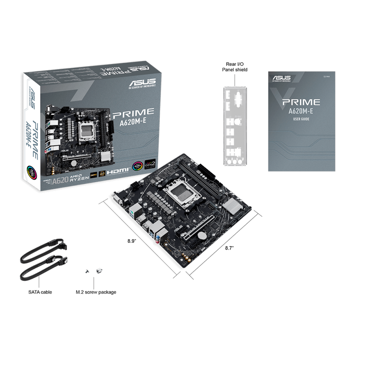 Placa Mãe Asus PRIME A620M-E, Chipset A620, AMD AM5, MATX, DDR5, 90MB1F50-M0EAY0