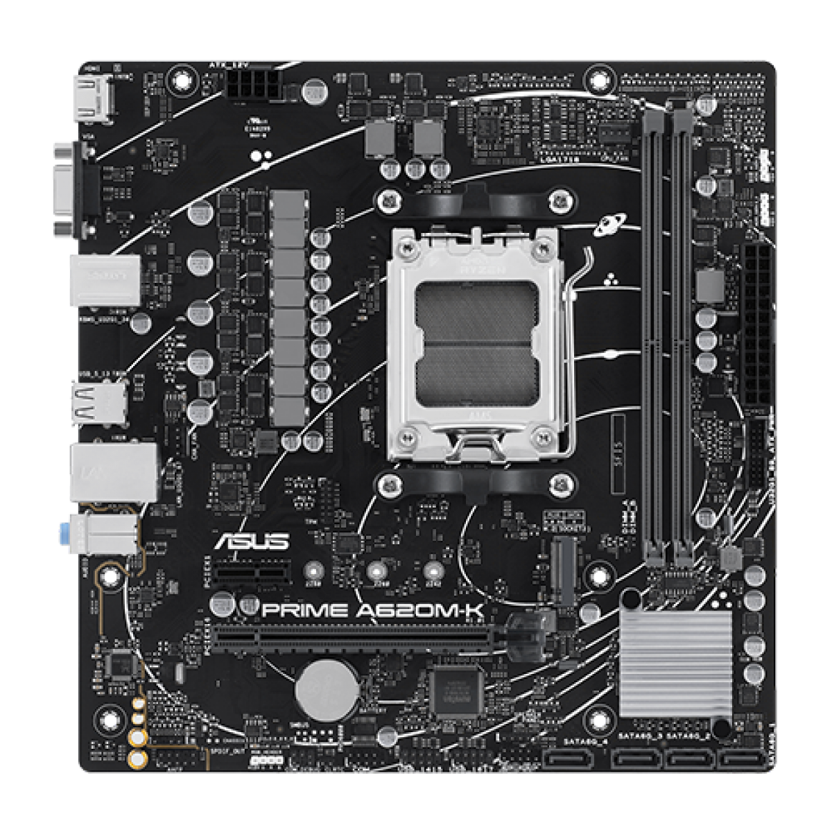 Placa Mãe Asus Prime A620M-K, Chipset A620, AMD AM5, MATX, DDR5, 90MB1F40-M0EAY0