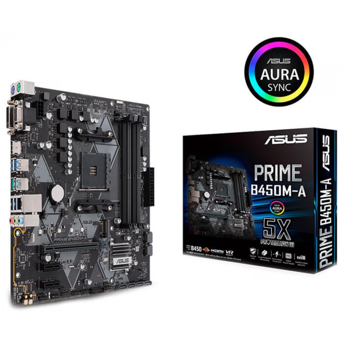 Placa Mãe Asus Prime B450M-A, Chipset B450, AMD AM4, mATX, DDR4