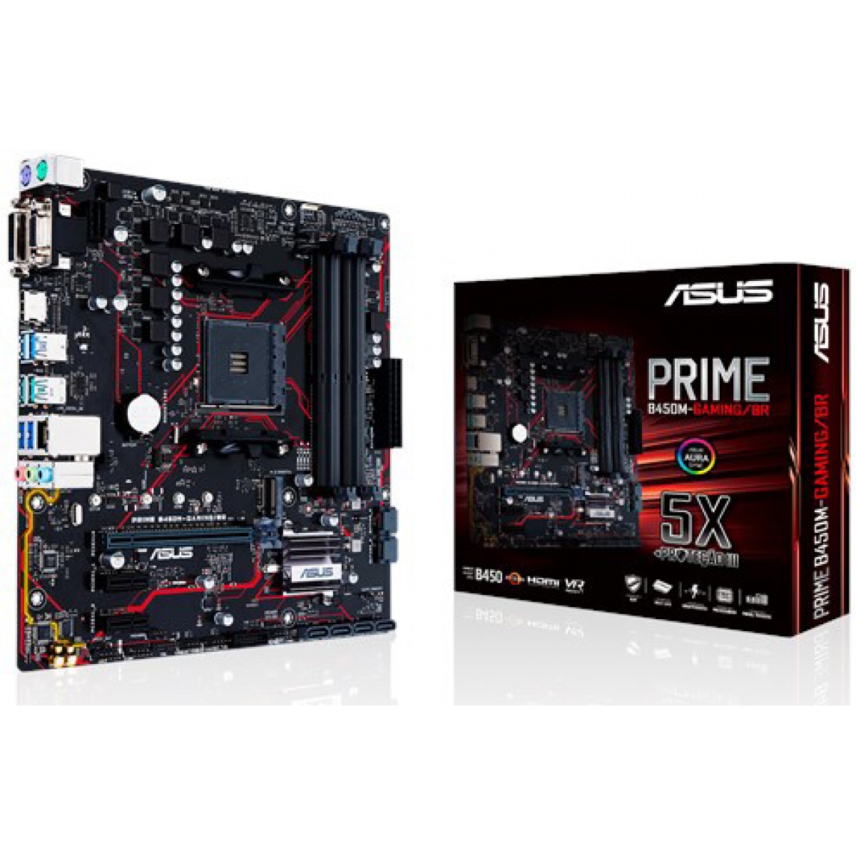 Placa Mãe Asus Prime B450M Gaming/BR, Chipset B450, AMD AM4, mATX, DDR4, 90MB10H0-C1BAY0