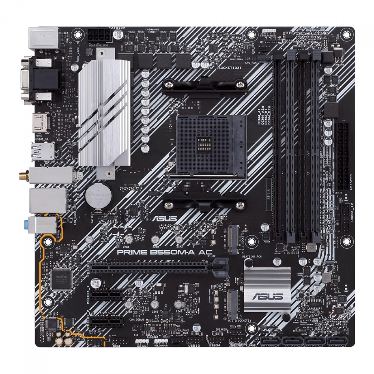 Placa Mãe Asus Prime B550M-A AC, Chipset B550, AMD AM4, mATX, DDR4, 90MB15K0-M0EAY0