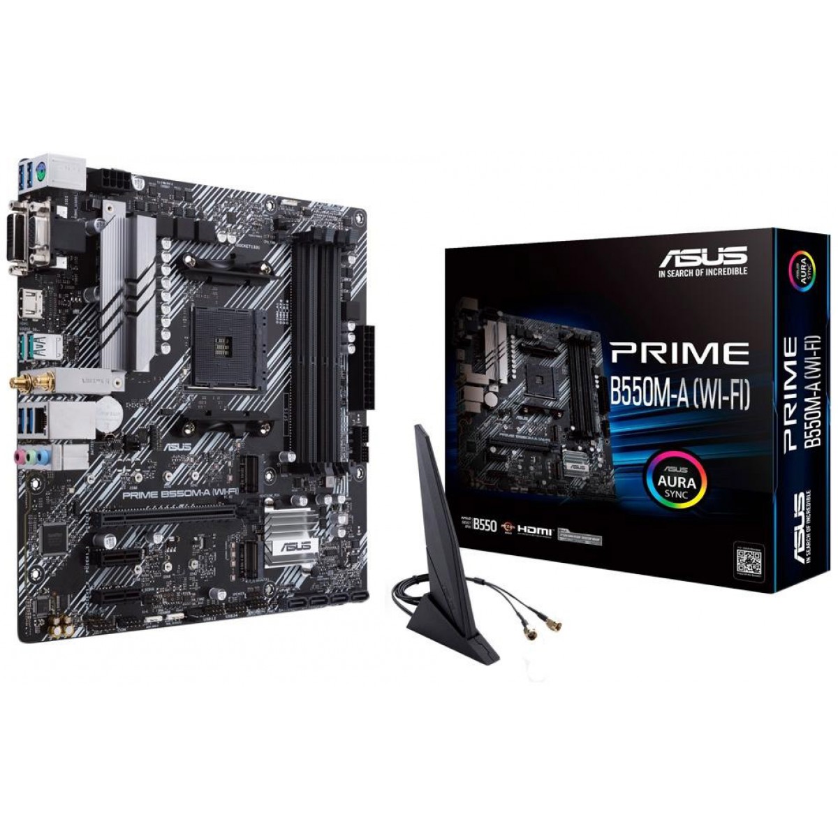 Placa Mãe Asus Prime B550M-A Wi-fi, Chipset B550, AMD AM4, mATX, DDR4, 90MB14D0-M0EAY0