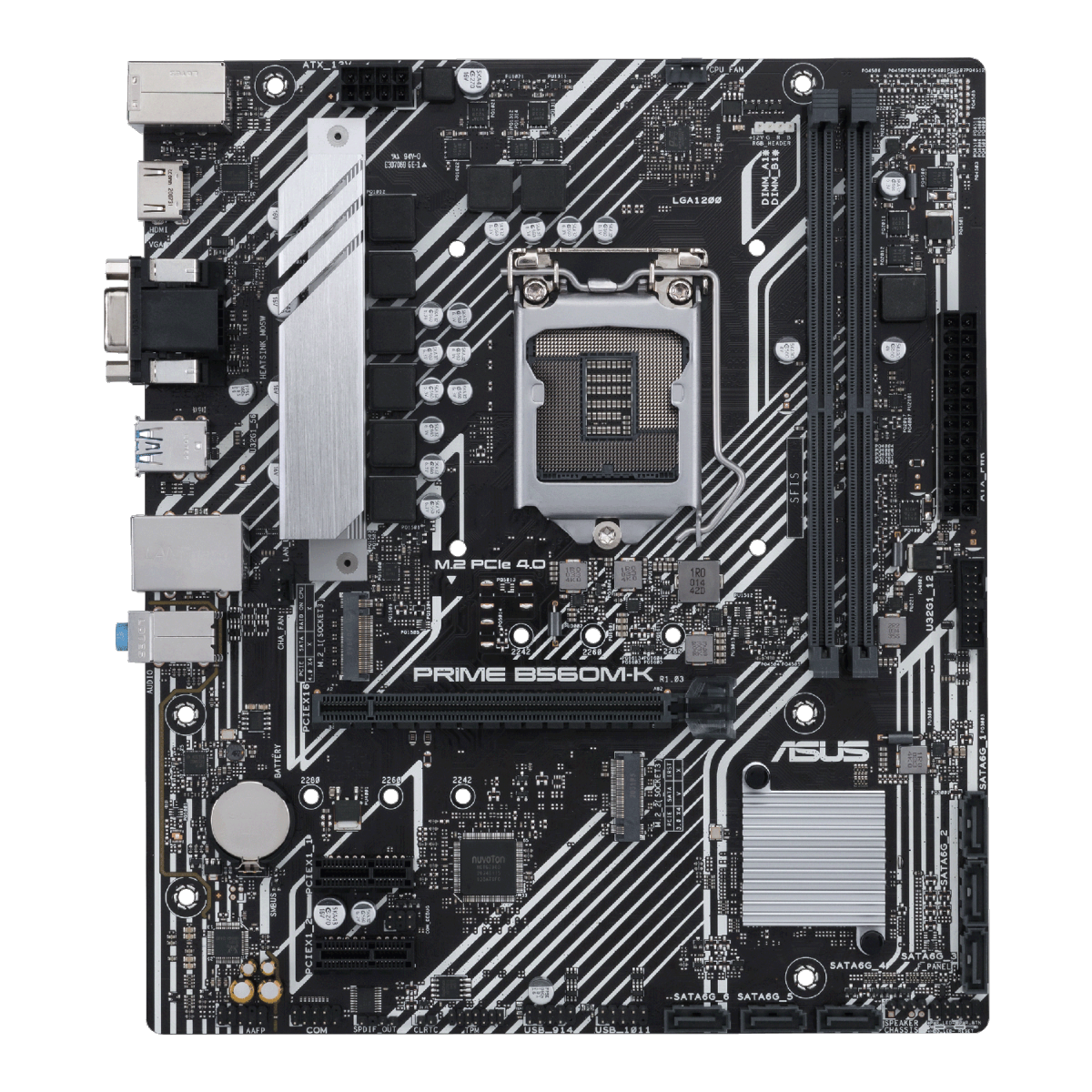 Placa Mãe Asus Prime B560M-K, Chipset B560, Intel LGA 1200, mATX, DDR4, 90MB16S0-M0EAY0