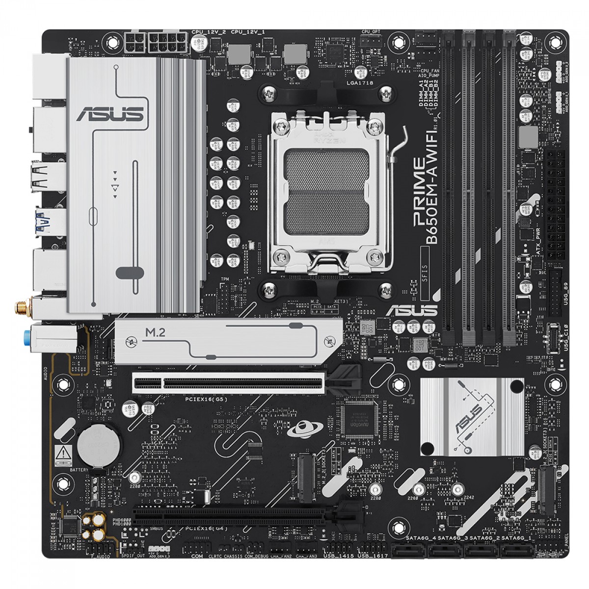 Placa Mãe Asus Prime B650EM-A WiFi, Chipset B650, AMD AM5, mATX, DDR5, 90MB1LM0-M0EAY0