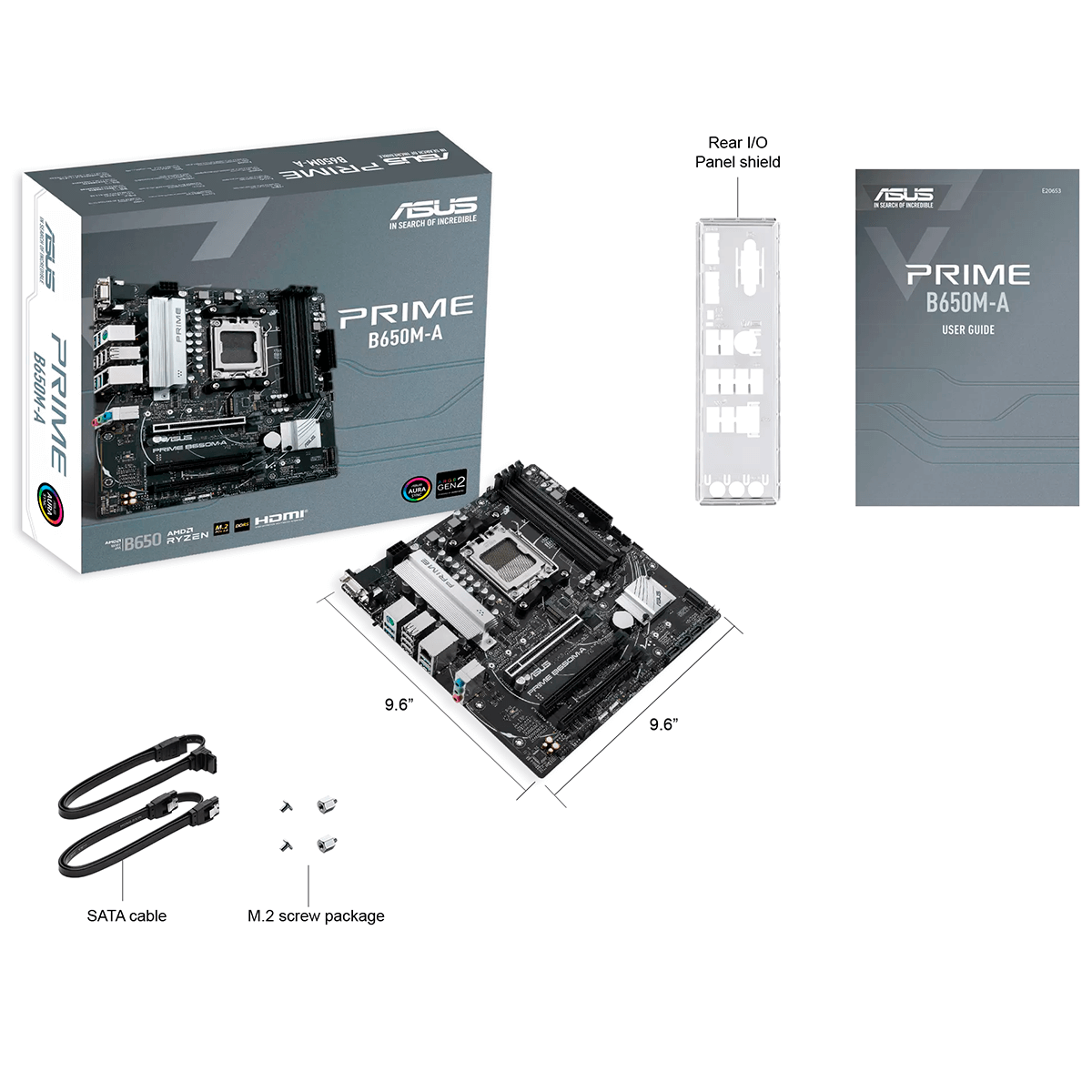 Placa Mãe Asus PRIME B650M-A, Chipset B650, AMD AM5, mATX, DDR5, 90MB1C10-M0EAY0