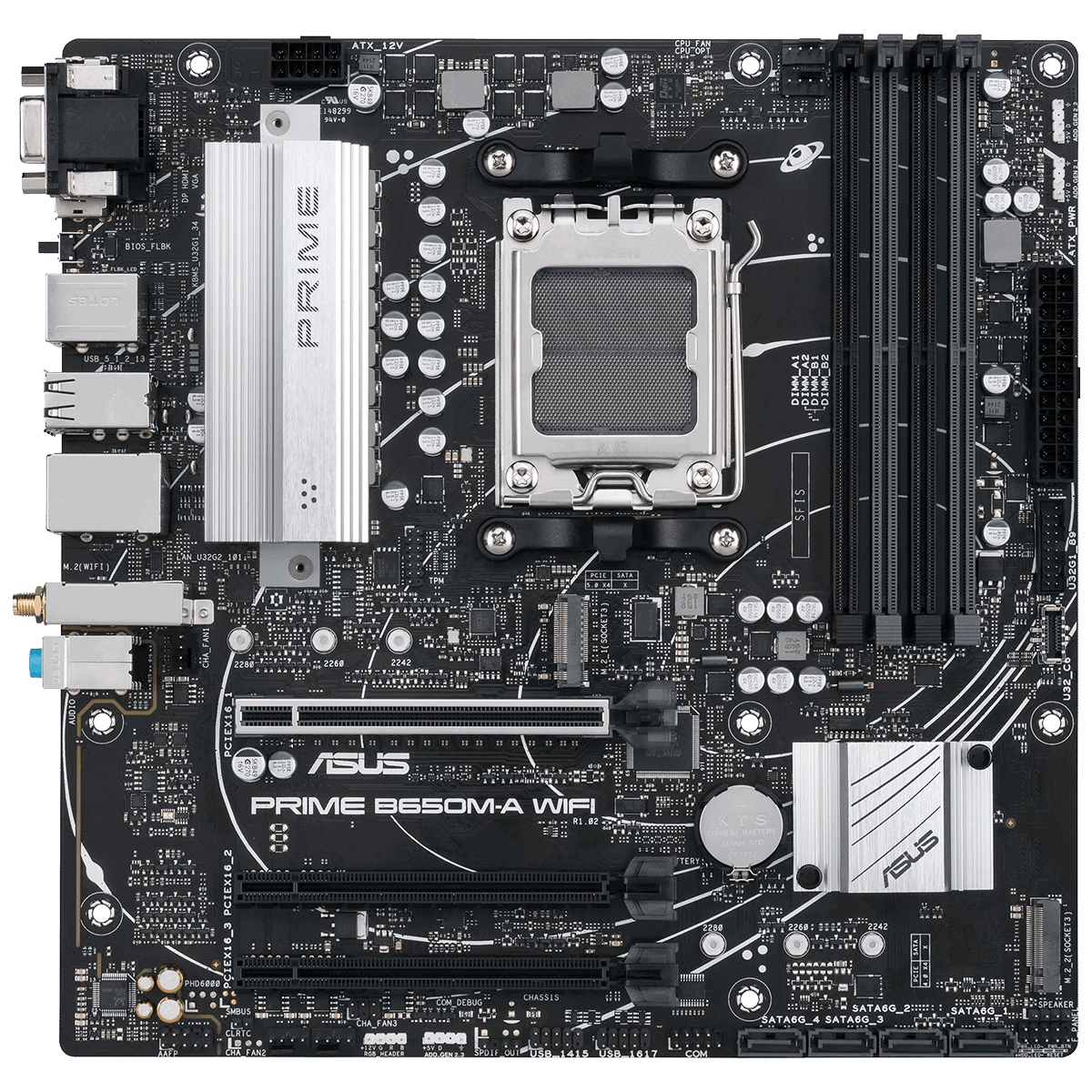Placa Mãe Asus PRIME B650M-A WIFI, Chipset B650, AMD AM5, mATX, DDR5, 90MB1C00-M1EAY0