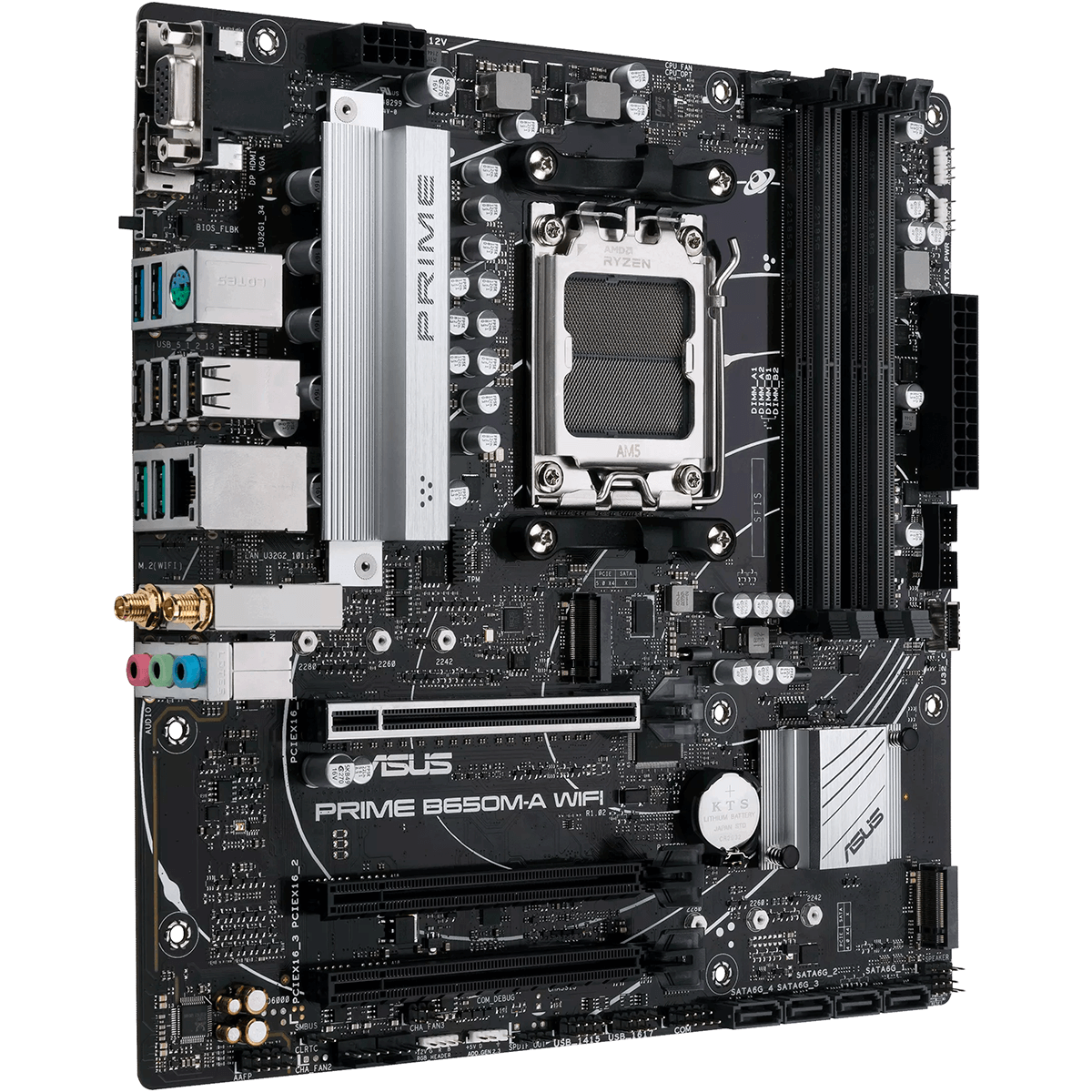 Placa Mãe Asus PRIME B650M-A WIFI, Chipset B650, AMD AM5, mATX, DDR5, 90MB1C00-M1EAY0