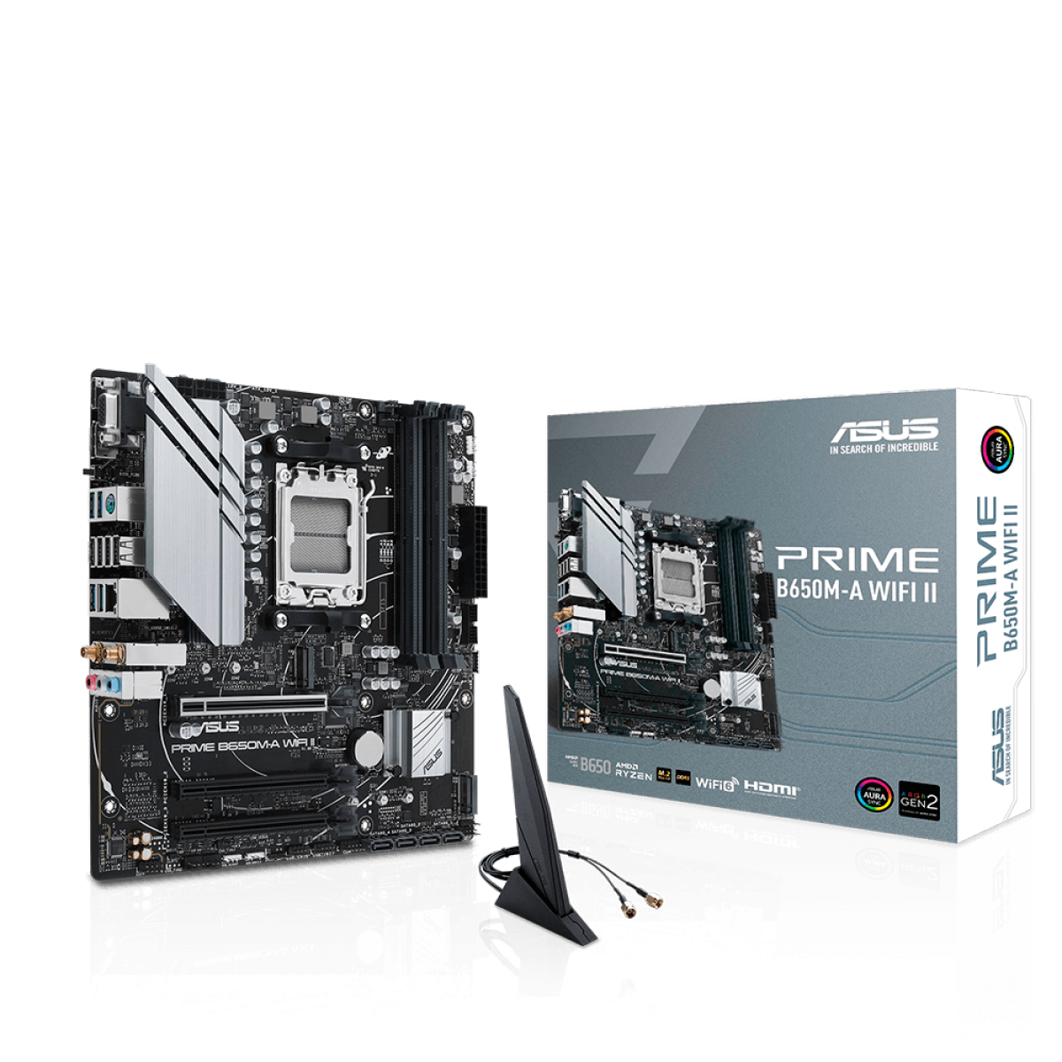 Placa Mãe Asus PRIME B650M-A WIFI II, Chipset B650, AMD AM5, mATX, DDR5, 90MB1EG0-M0EAY0