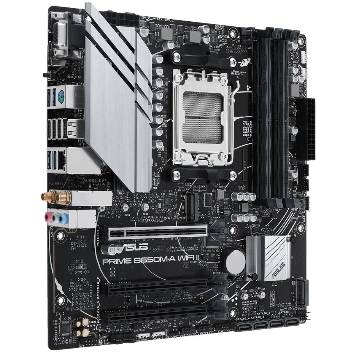Placa Mãe Asus PRIME B650M-A WIFI II, Chipset B650, AMD AM5, mATX, DDR5, 90MB1EG0-M0EAY0