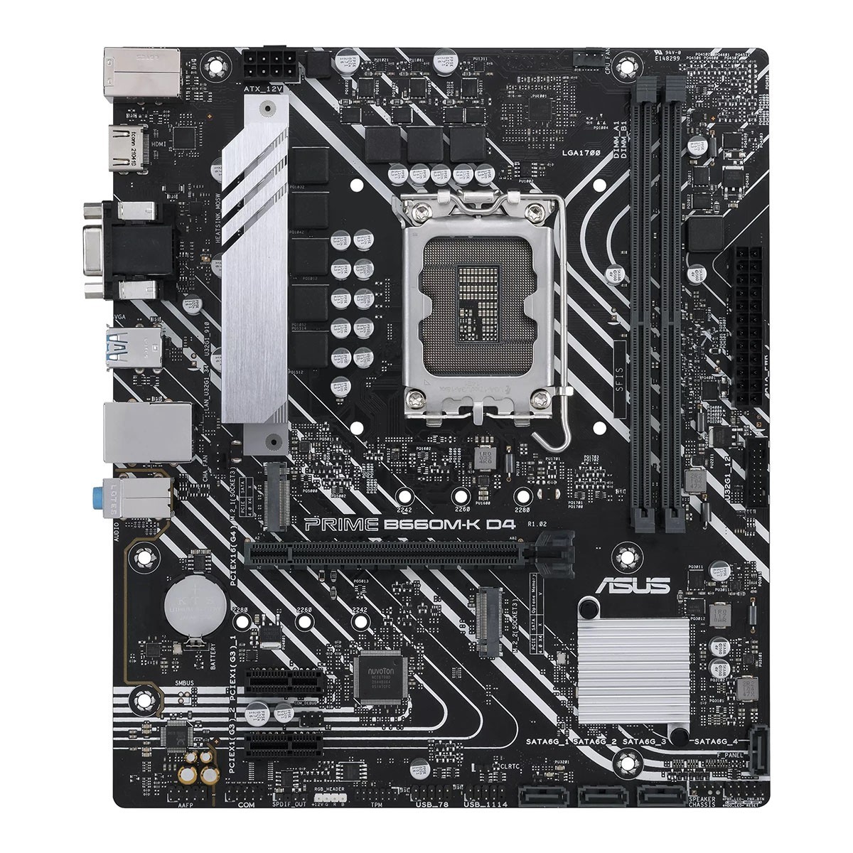 Placa Mãe Asus Prime B660M-K D4, Chipset B660, Intel LGA 1700, mATX, DDR4 + Adaptador LGA 1700