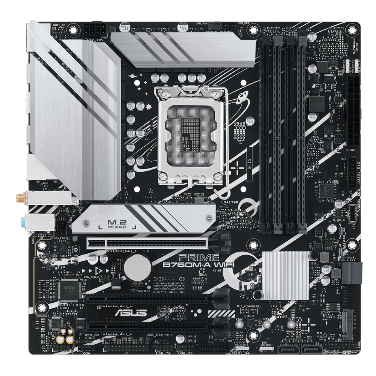 Placa Mãe Asus PRIME B760M-A WIFI, Chipset B760, Intel LGA 1700, mATX,  DDR5, 90MB1EL0-M1EAY0