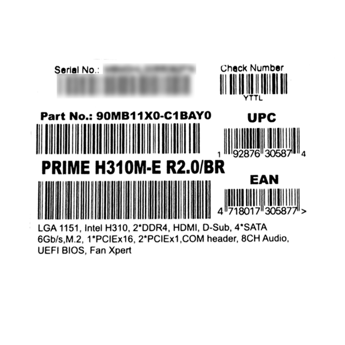 Placa Mãe ASUS Prime H310M-E R2.0/BR, Chipset H310, Intel LGA 1151, mATX, DDR4, 90MB11X0-C1BAY0