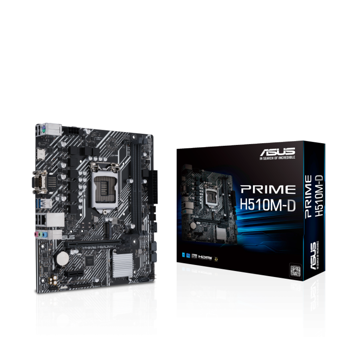 Placa Mãe ASUS PRIME H510M-D, Chipset H510, Intel LGA 1200, mATX, DDR4, 90MB17M0-M0EAY0