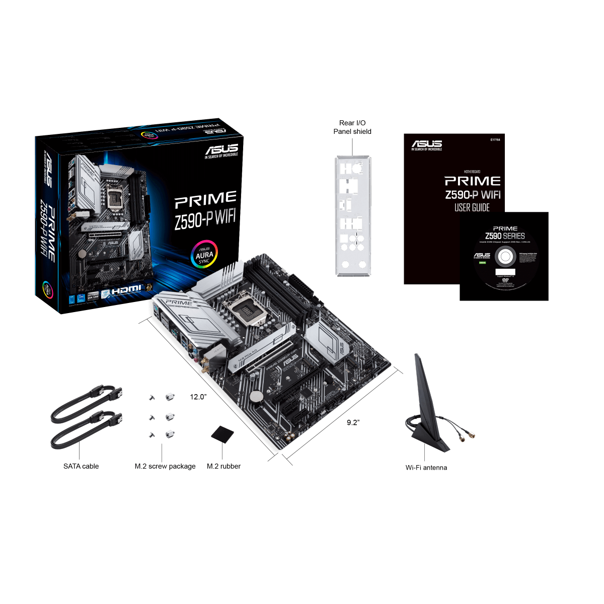 Placa Mãe ASUS Prime Z590-P WIFI, Chipset Z590, Intel LGA 1200, ATX, DDR4, 90MB1810-M0EAY1