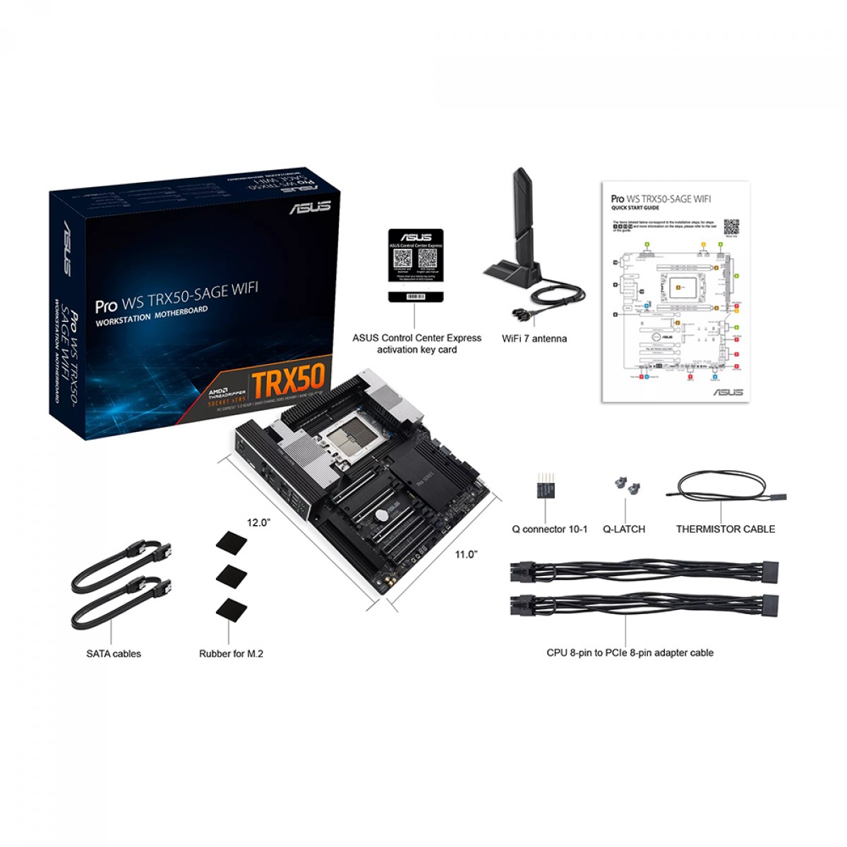 Placa Mãe Asus Pro WS TRX50-SAGE WIFI, Chipset AMD TRX50, CEB, DDR5, 90MB1FZ0-M0EAY0