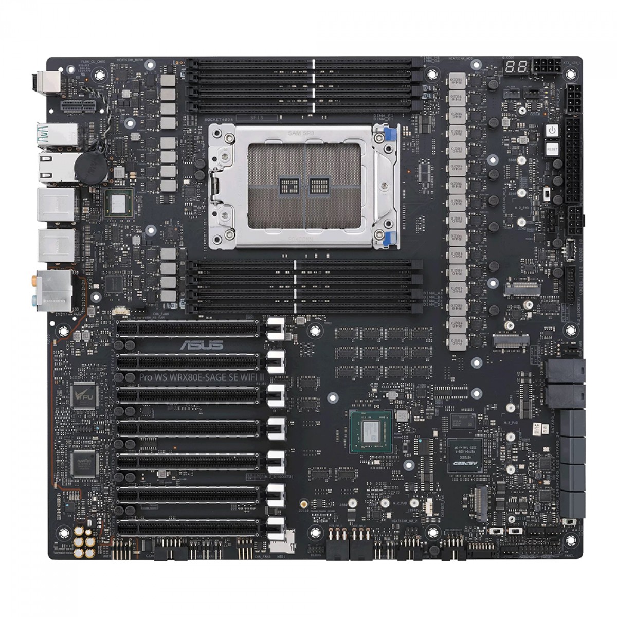 Placa Mãe Asus Pro WS WRX80E-SAGE SE WIFI II, Chipset AMD WRX80, Socket sWRX8, EATX, DDR4, 90MB1E60-M0EAY0
