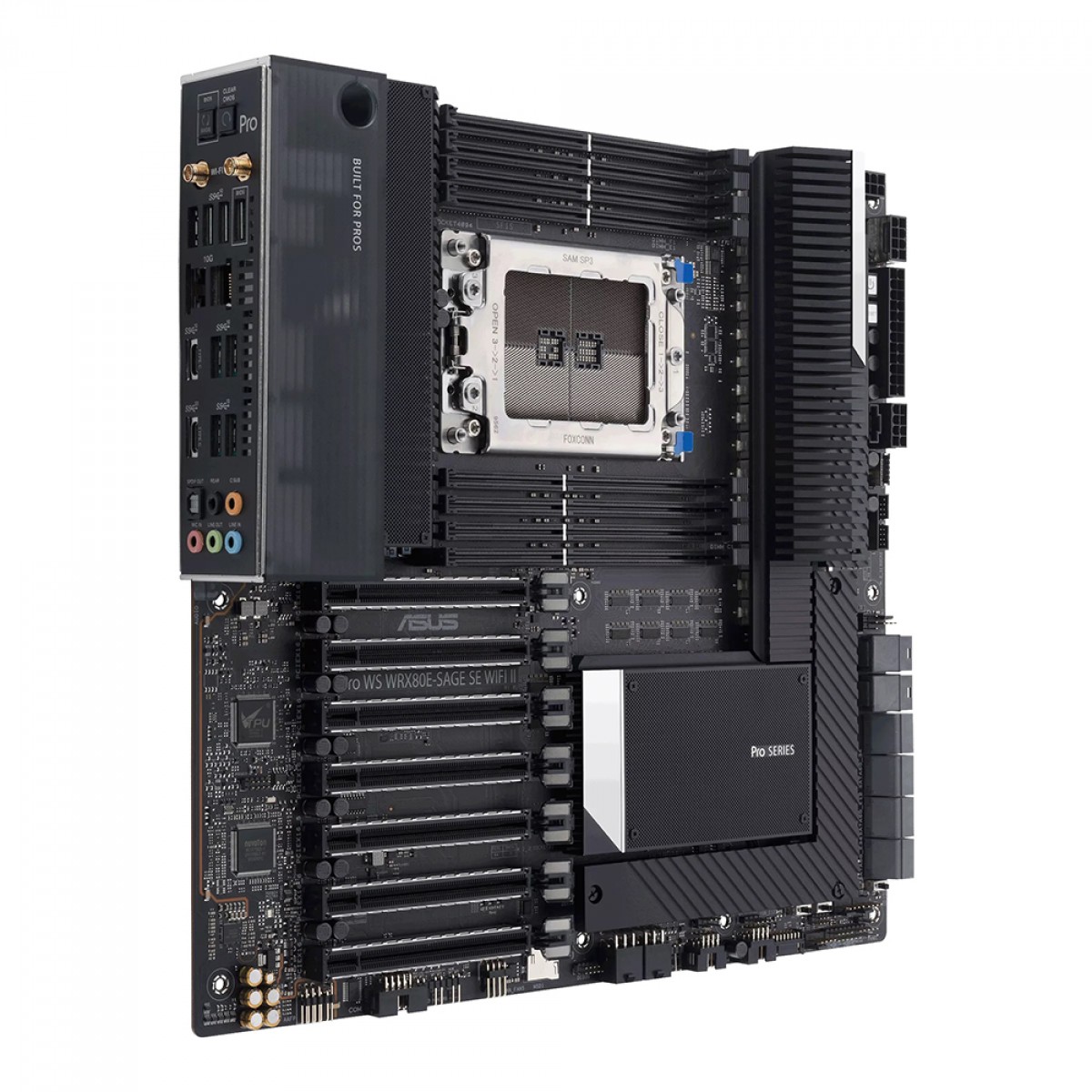 Placa Mãe Asus Pro WS WRX80E-SAGE SE WIFI II, Chipset AMD WRX80, Socket sWRX8, EATX, DDR4, 90MB1E60-M0EAY0