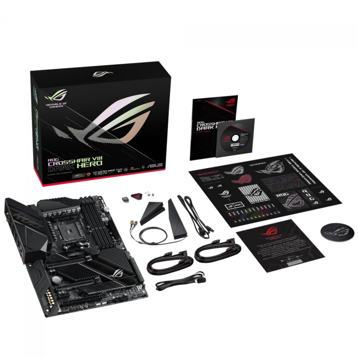 Placa Mãe Asus ROG Crosshair VIII Dark Hero, Wi-Fi, Chipset X570, AMD AM4, ATX, DDR4, 90MB1760-M0EAY0