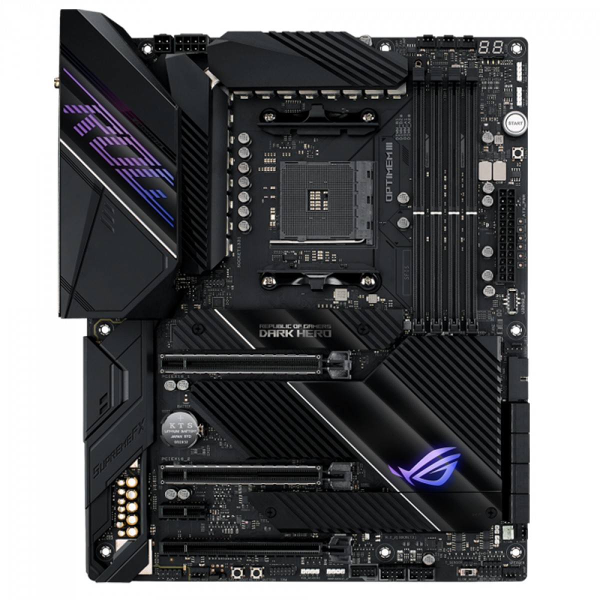ASUS X570 ROG Crosshair VIII Dark Hero美品 Placa Mãe Asus ROG Crosshair VIII Dark Hero, Wi-Fi, Chipset X570