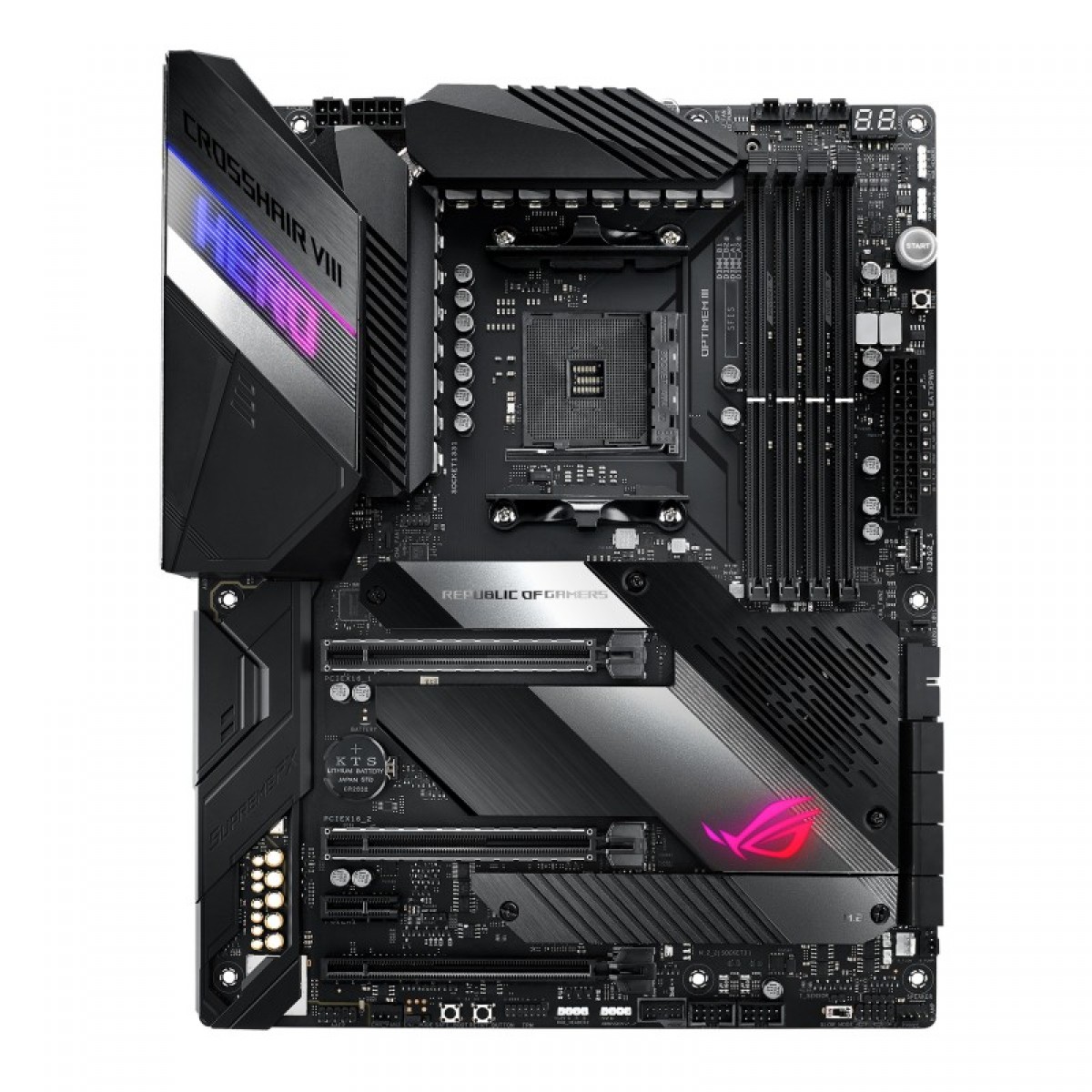 Placa Mãe Asus ROG Crosshair VIII Hero, Chipset X570, AMD AM4, ATX, DDR4
