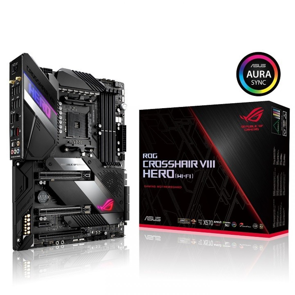 Placa Mãe Asus ROG Crosshair VIII Hero (Wi-Fi), Chipset X570, AMD AM4, ATX, DDR4, 90MB10T0-M0EAY0