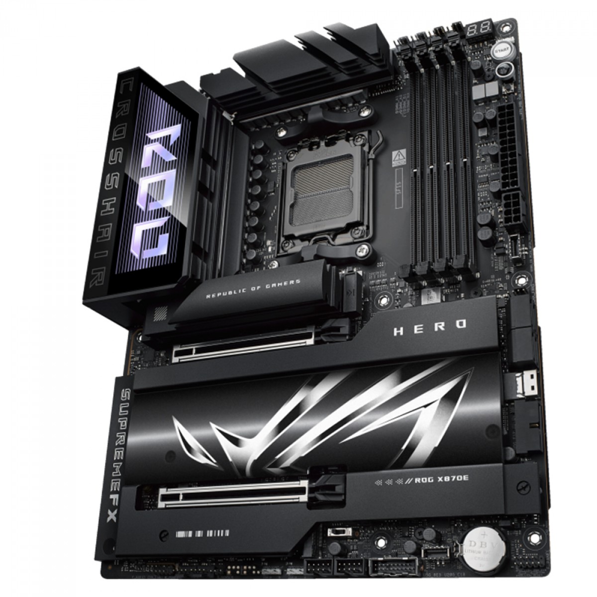 Placa Mãe Asus ROG Crosshair X870E Hero, Chipset X870E, AMD AM5, WiFi 7, ATX, DDR5