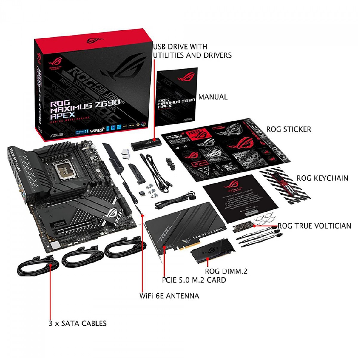 Placa Mãe Asus ROG Maximus Z690 APEX, Chipset Z690, Intel LGA 1700, ATX, DDR5, RGB, 90MB18I0-M0EAY0