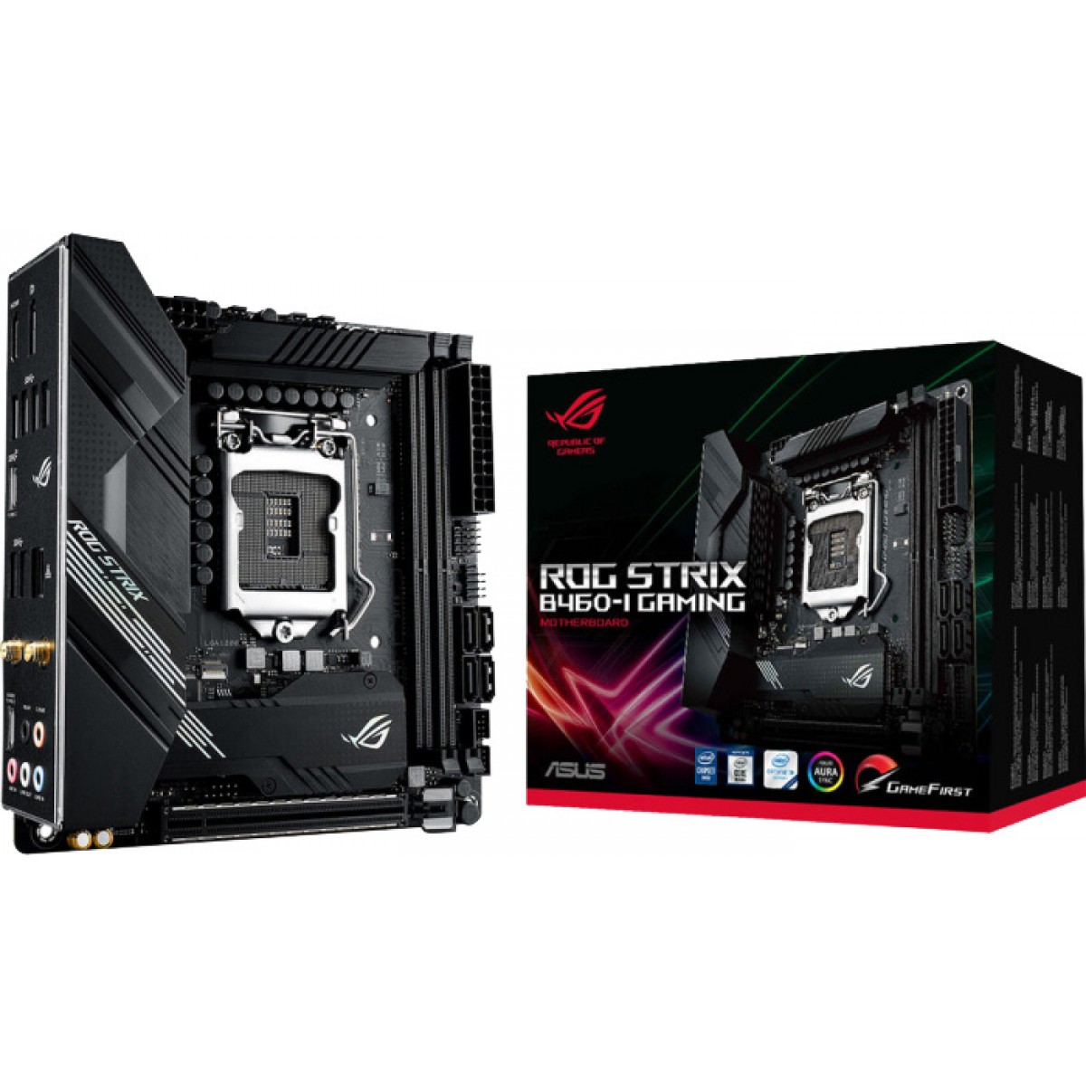 Placa Mãe Asus Rog Strix B460-I Gaming Wi-fi, Chipset B460, Intel LGA 1200, Mini-ITX, DDR4