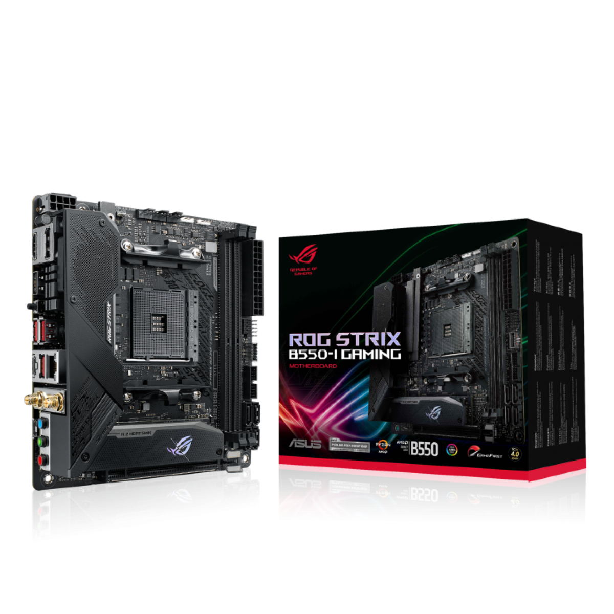 Placa Mãe ASUS ROG Strix B550-I Gaming, Chipset B550, AMD AM4, WI-Fi, Mini-ITX, DDR4, 90MB14L0-M0EAY0