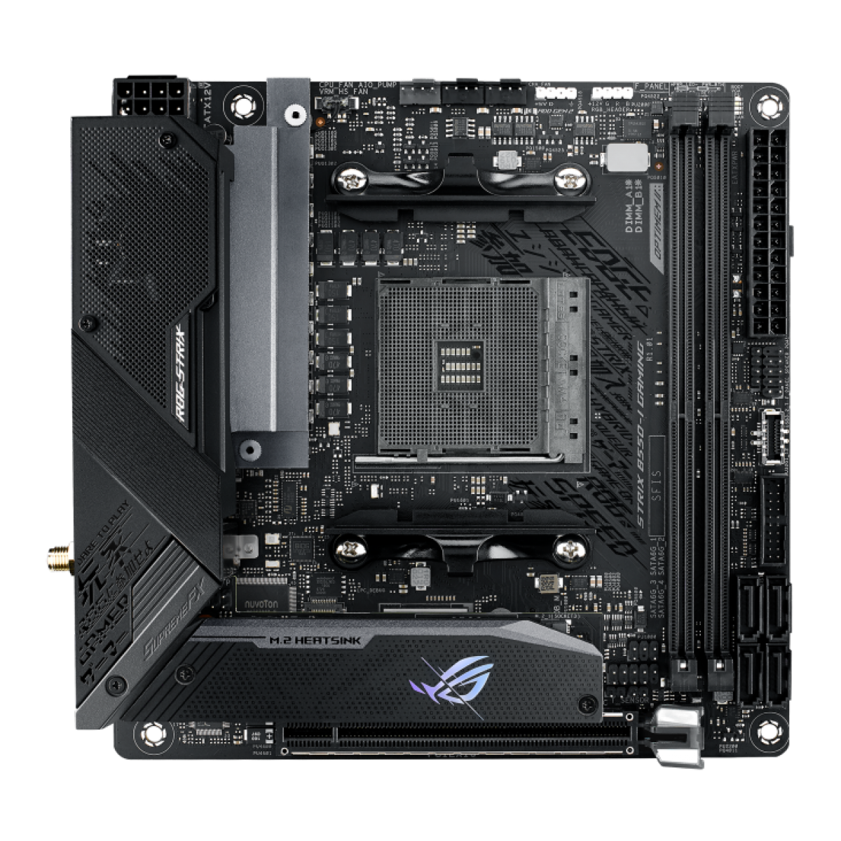 Placa Mãe ASUS ROG Strix B550-I Gaming, Chipset B550, AMD AM4, WI-Fi, Mini-ITX, DDR4, 90MB14L0-M0EAY0 - IMP