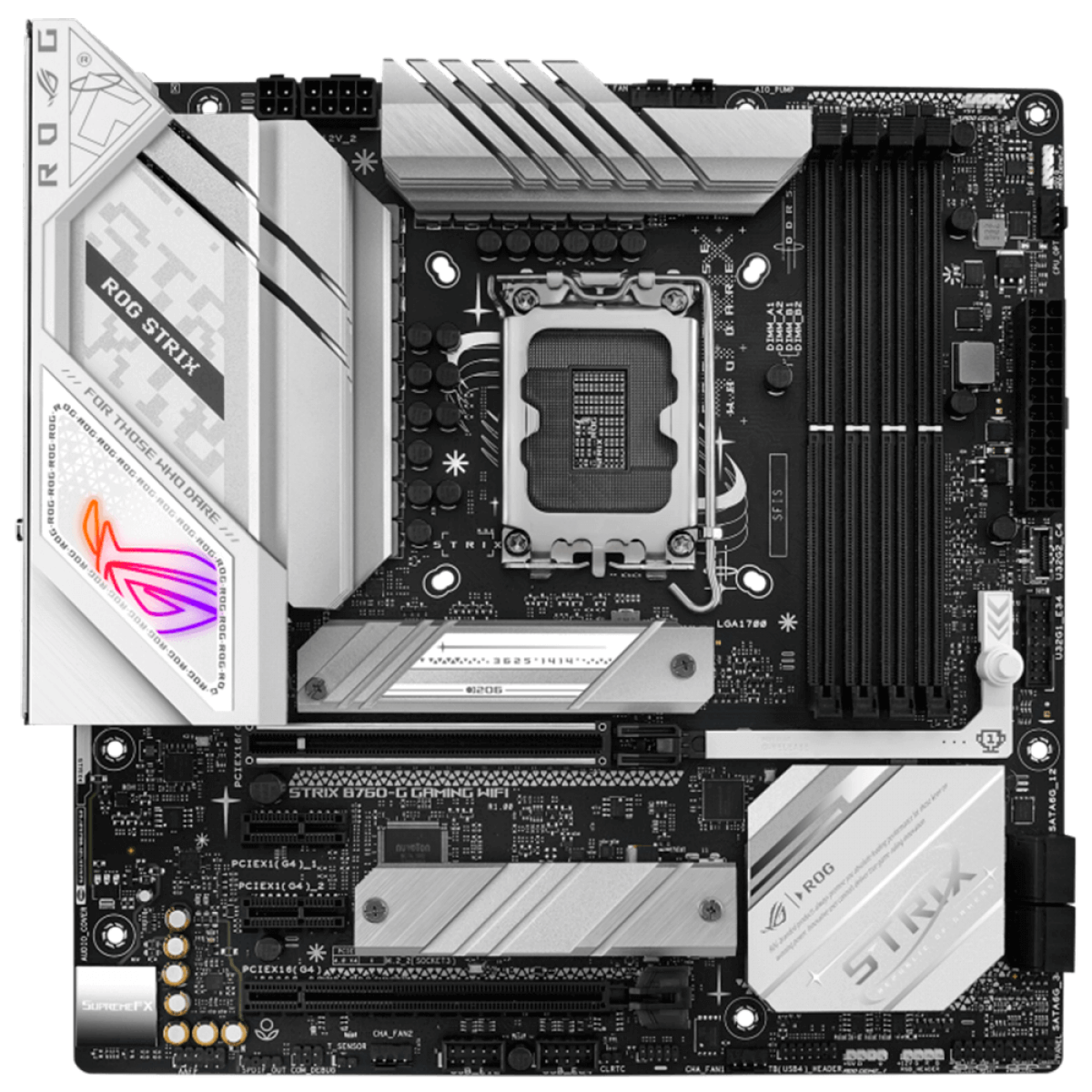 Placa Mãe Asus ROG STRIX B760-G Gaming WIFI, Chipset B760, Intel LGA 1700, M-ATX, DDR5, 90MB1EQ0-M1EAY0