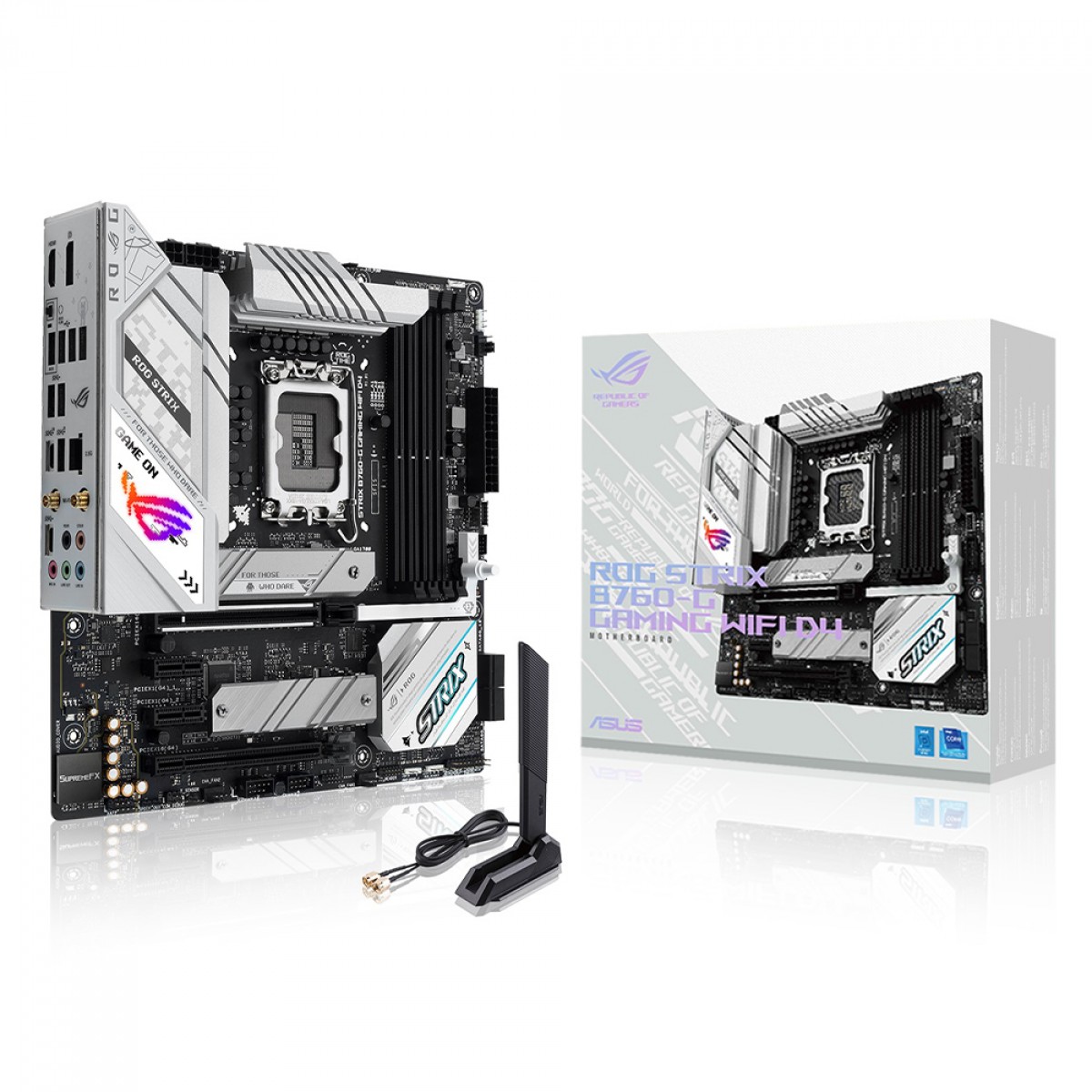 Placa Mãe Asus ROG STRIX B760-G Gaming WIFI D4, Chipset B760, Intel LGA 1700, M-ATX, DDR4, 90MB1DE0-M1EAY0