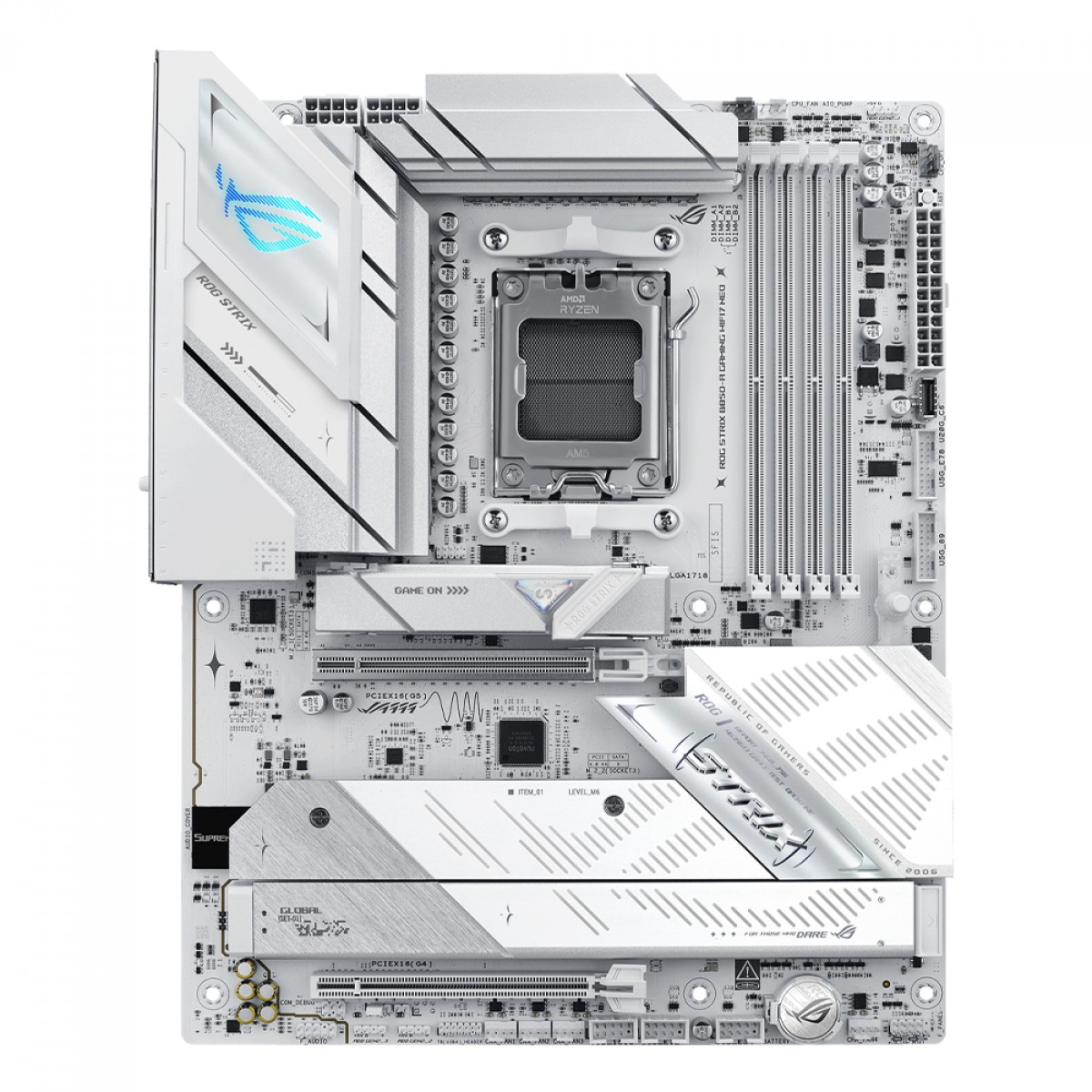 Placa Mãe Asus ROG Strix B850-A Gaming WIFI7 NEO, Chipset B850, AMD AM5, ATX, DDR5, Branca