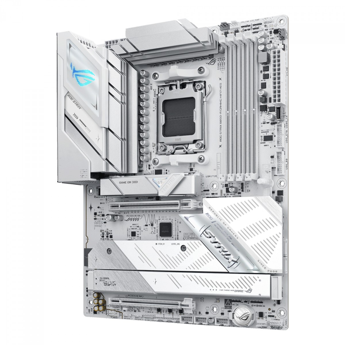 Placa Mãe Asus ROG Strix B850-A Gaming WIFI7 NEO, Chipset B850, AMD AM5, ATX, DDR5, Branca
