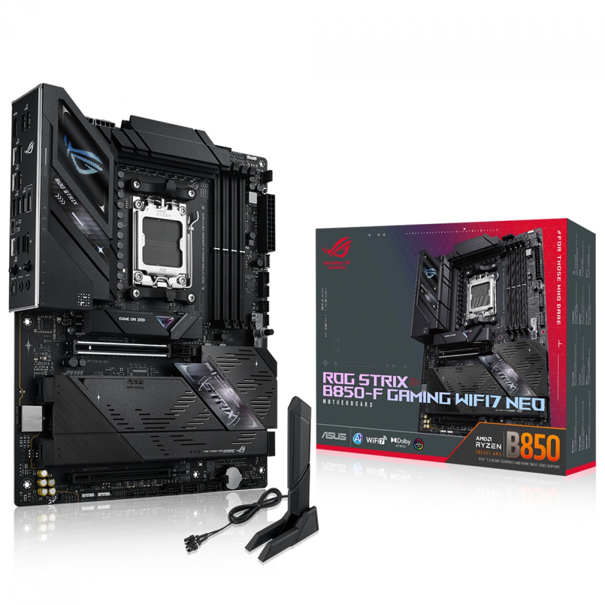 Placa Mãe Asus ROG Strix B850-F Gaming WIFI7 NEO, Chipset B850, AMD AM5, ATX, DDR5